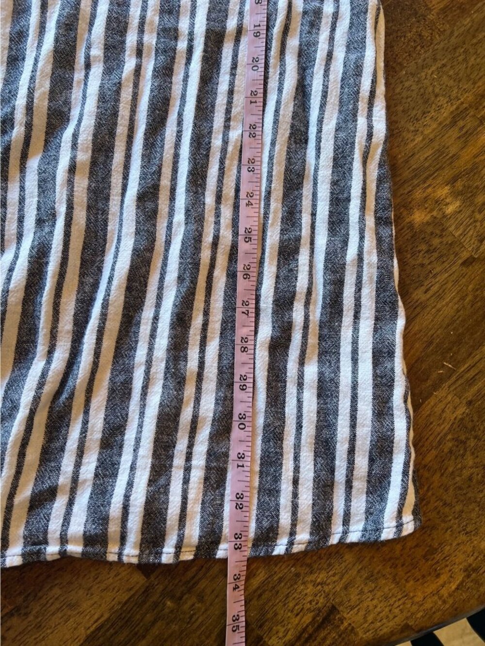 Gap Grey & White Striped Sleeveless Linen Blend Mini Dress Nautical XS Coastal - Picture 9 of 9